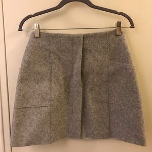 Grey wool winter mini skirt, from Korea